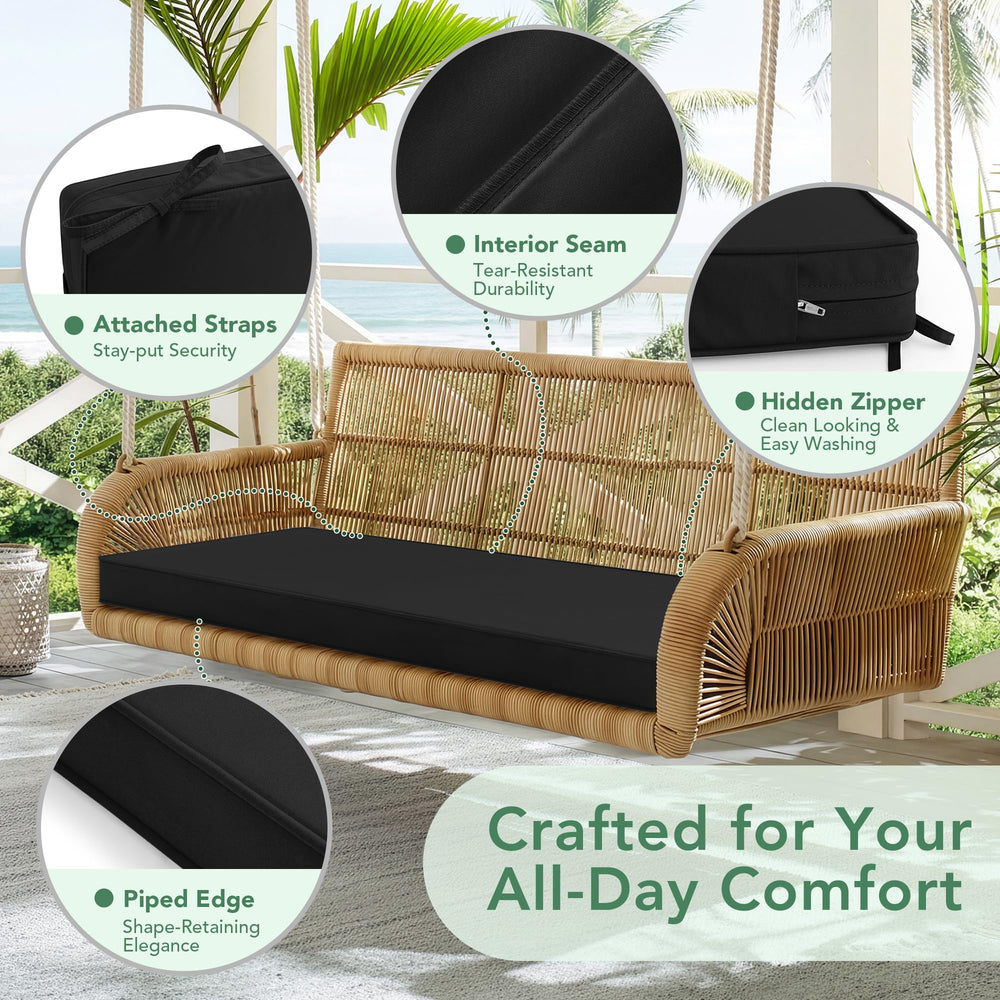 Summsun cushion on a wooden garden bench improving comfort and curb appeal