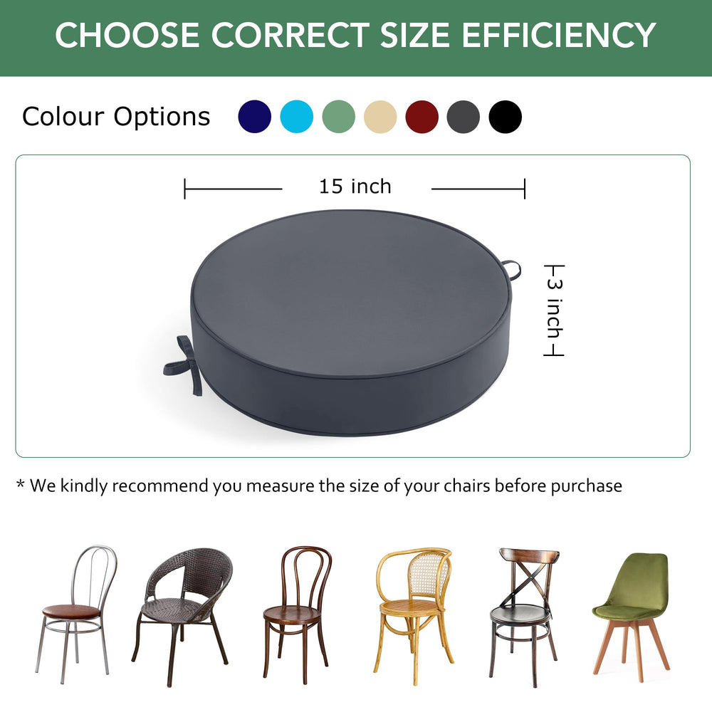 Summsun cushion beside ruler showing 15 inch diameter clear sizing
