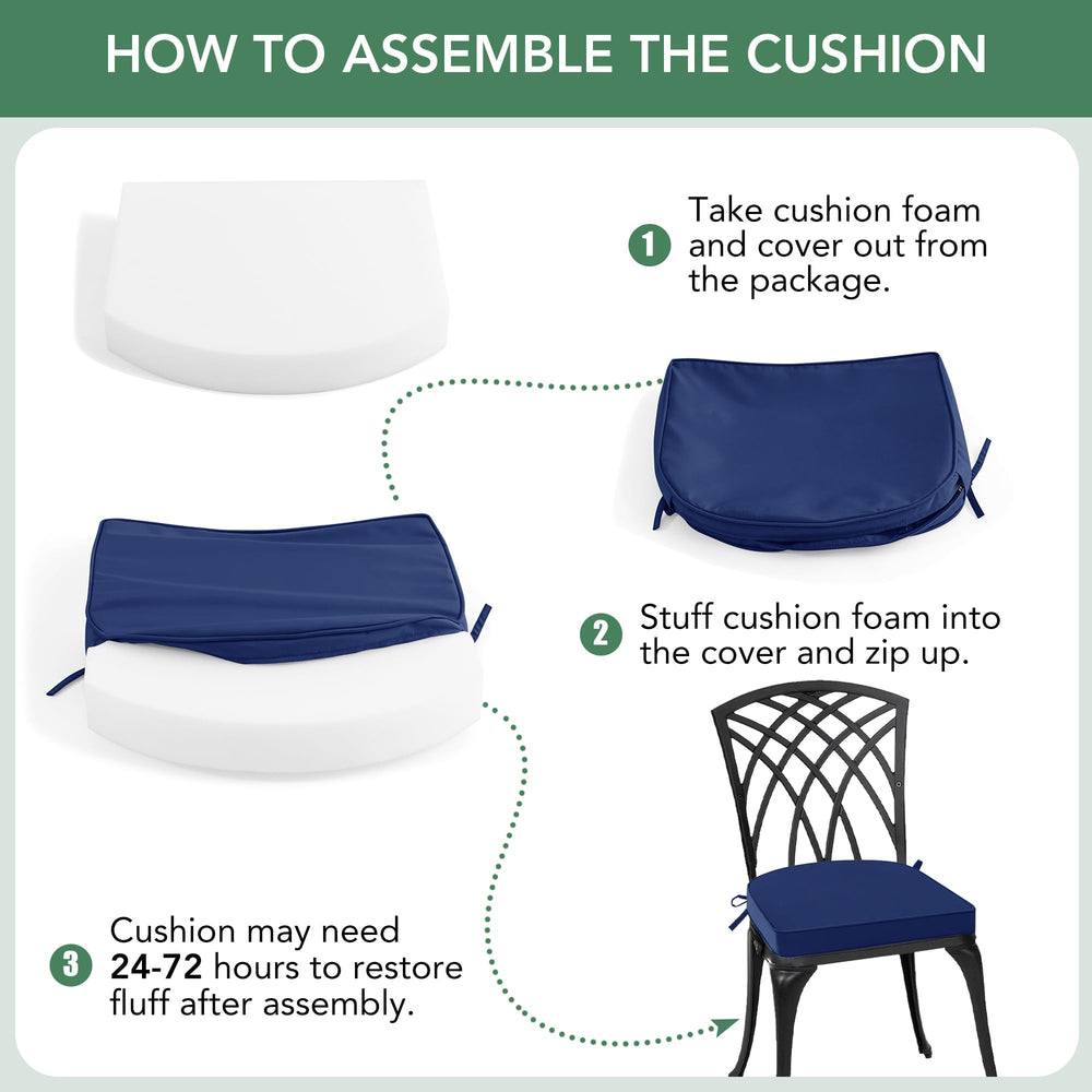 Summsun cushion on chair for scale demonstrating correct 18.5x16x2 inch fit