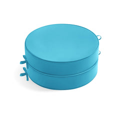 Summsun teal round cushions front view showing vibrant color and neat seams for lasting style