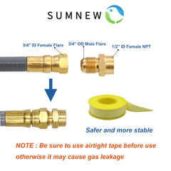 SUMNEW hose connected to backyard grill showing reliable gas flow during cooking