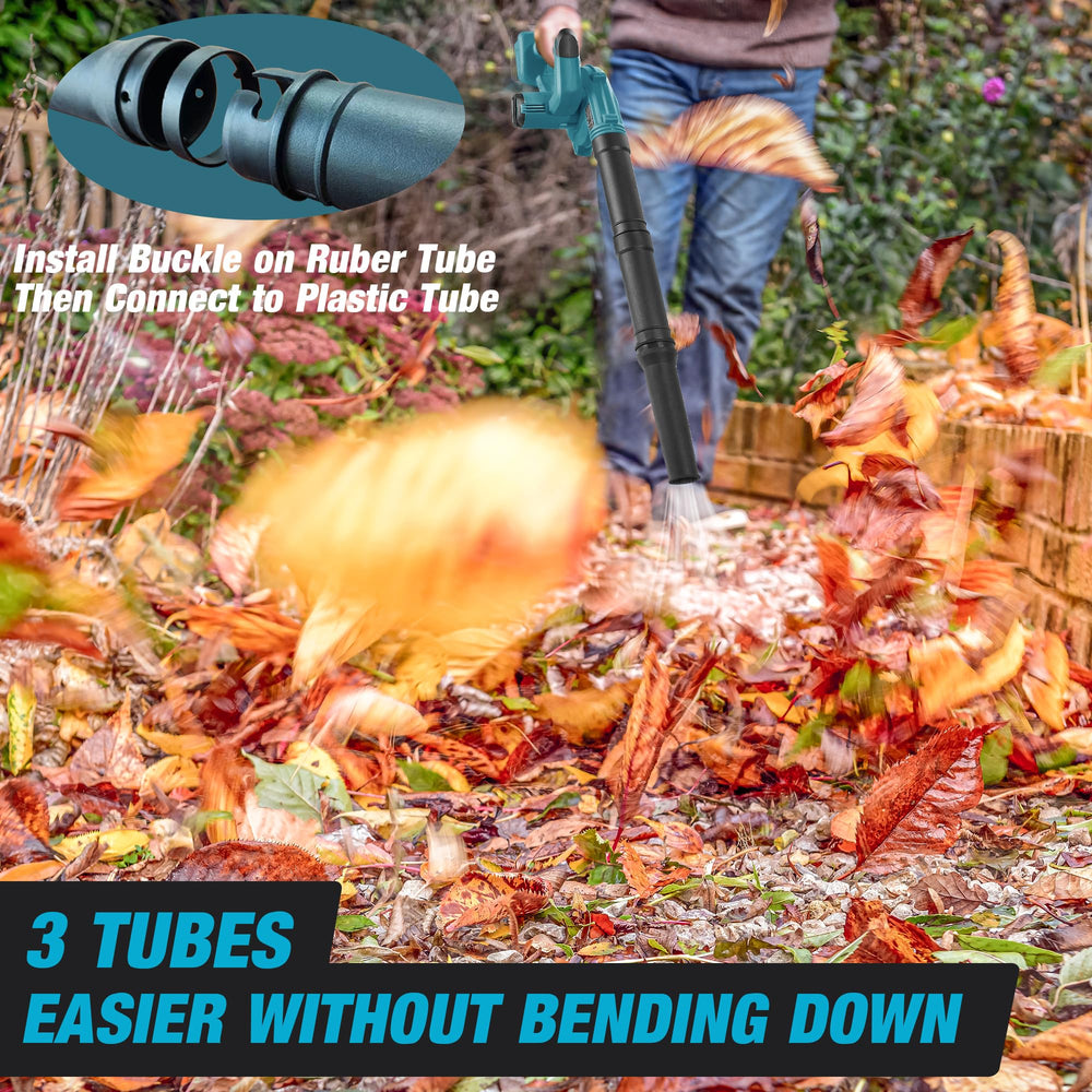 SUMYOUNG blower clearing wet leaves outdoors for fast yard cleanup