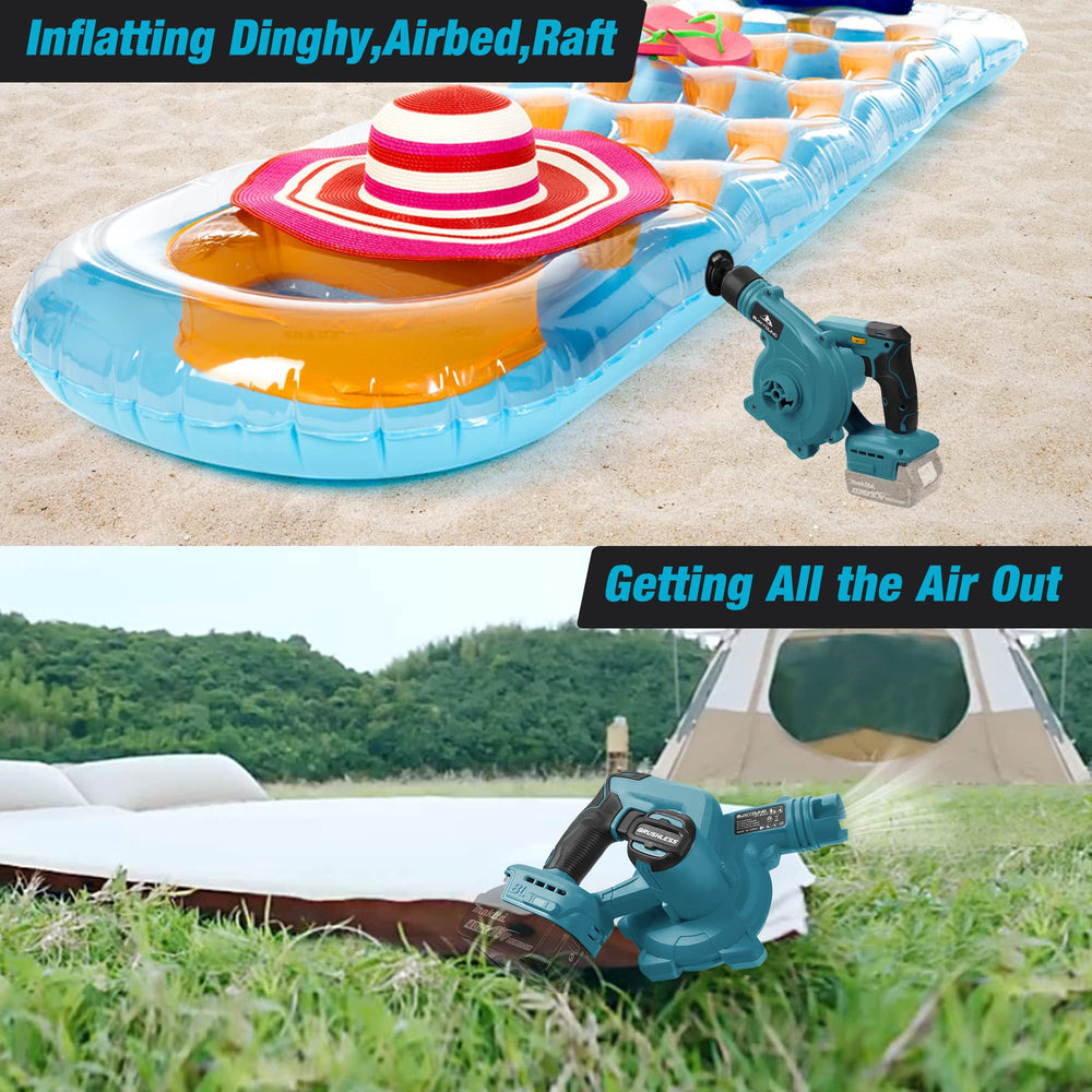 SUMYOUNG attached to Makita battery showing compact scale and portability