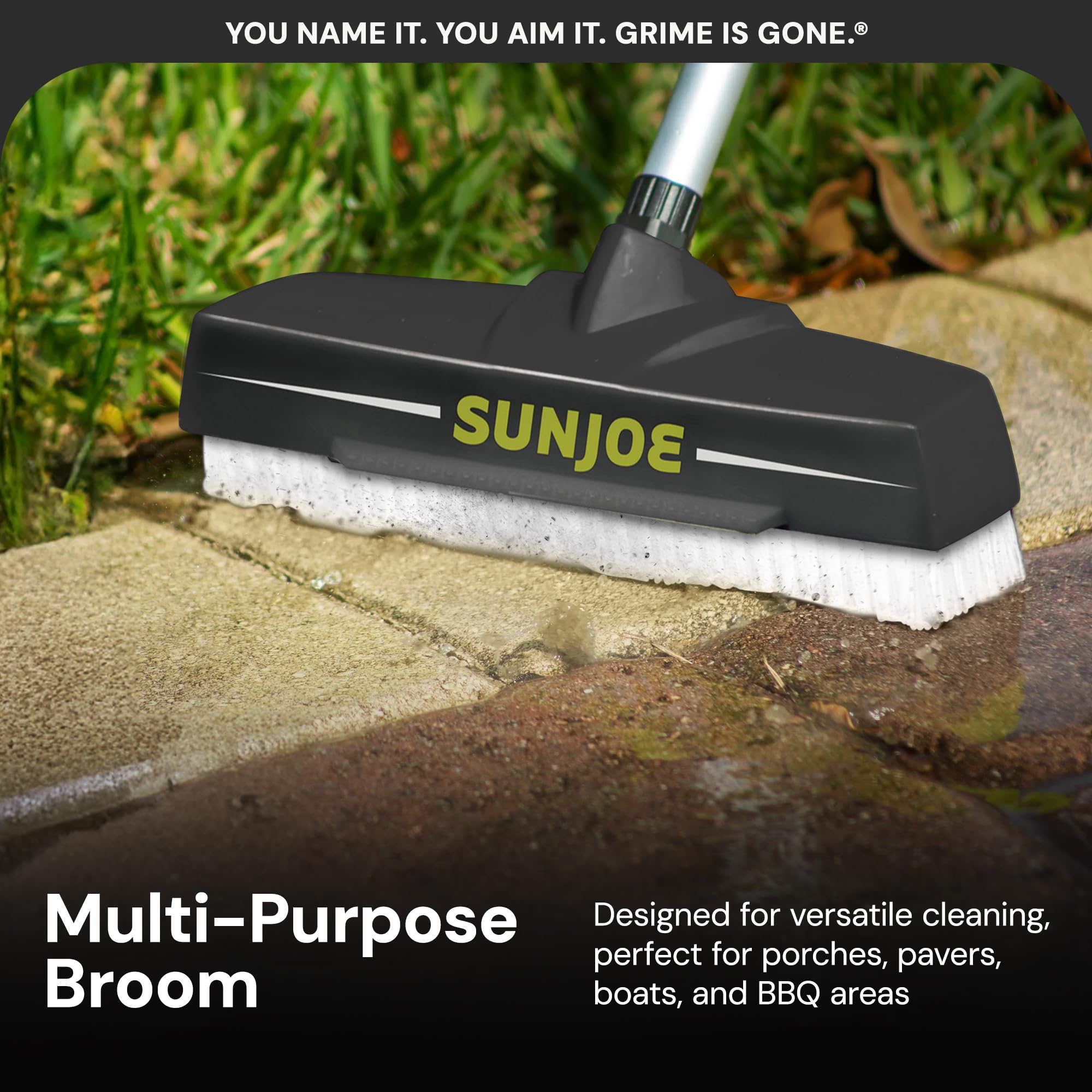 Sun Joe adapter connection detail showing easy transfer and secure fit