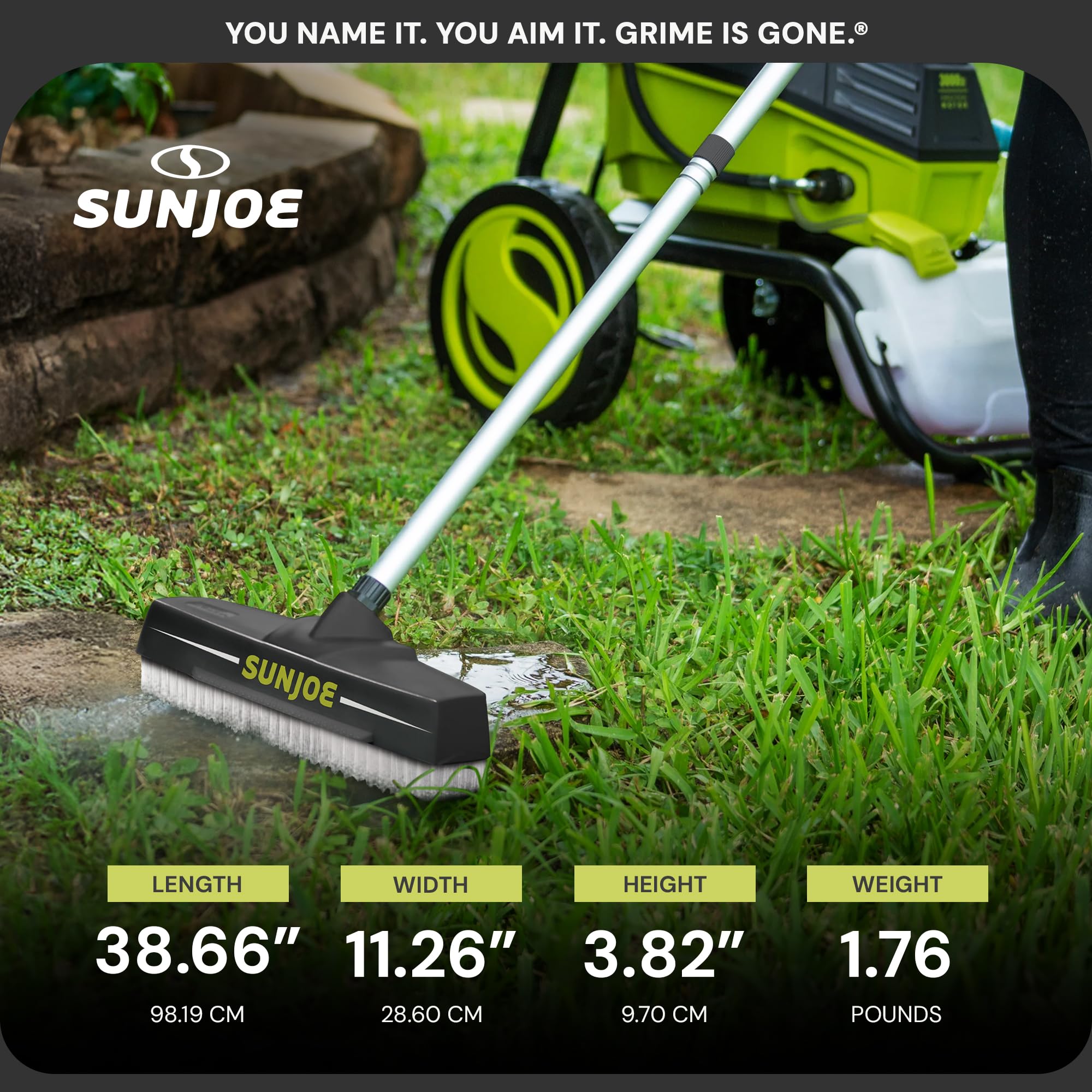 Sun Joe before and after pavers demonstrating visible cleaning improvement