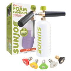 Sun Joe foam cannon front view showing compact design and capacity benefit