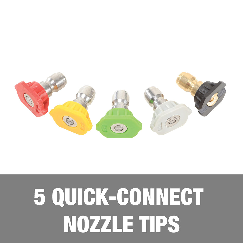 Sun Joe set of five quick-connect nozzle tips for multi-task cleaning benefit