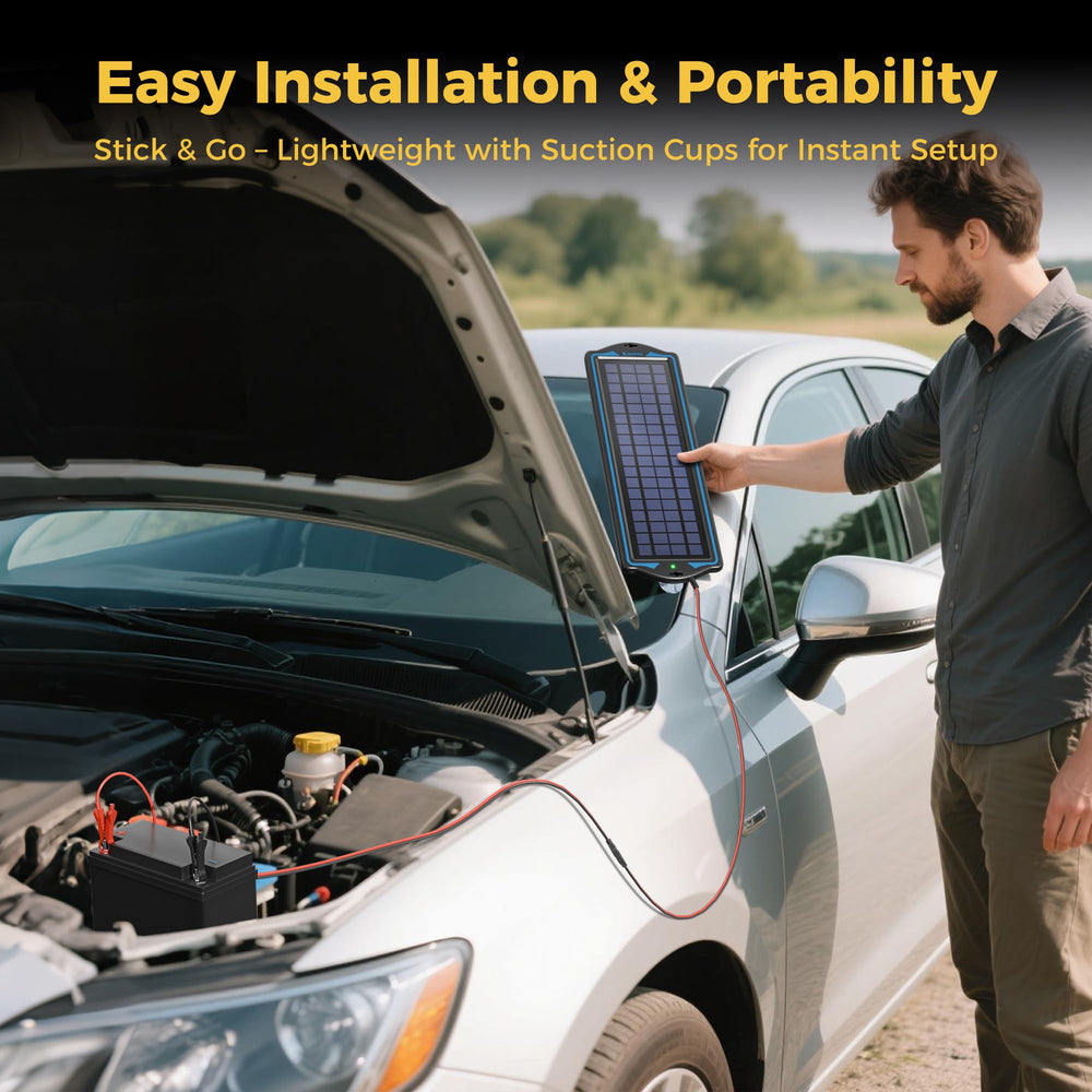 SUNAPEX alligator clips attached to battery terminals for direct maintenance