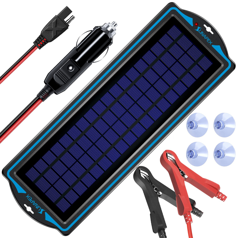 SUNAPEX front packaging showing compact charger and benefits