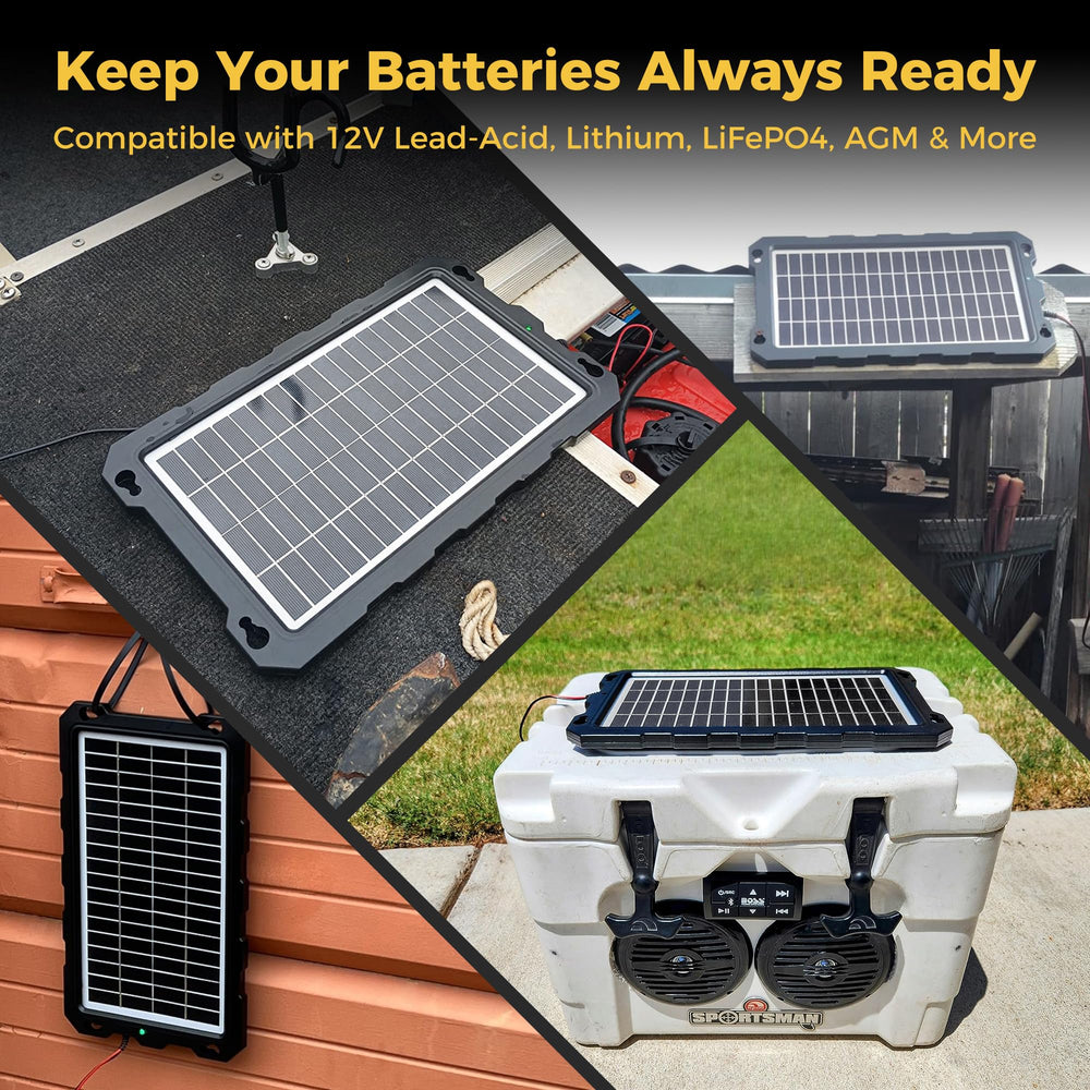 SUNAPEX panel installed on boat deck preventing battery discharge while docked