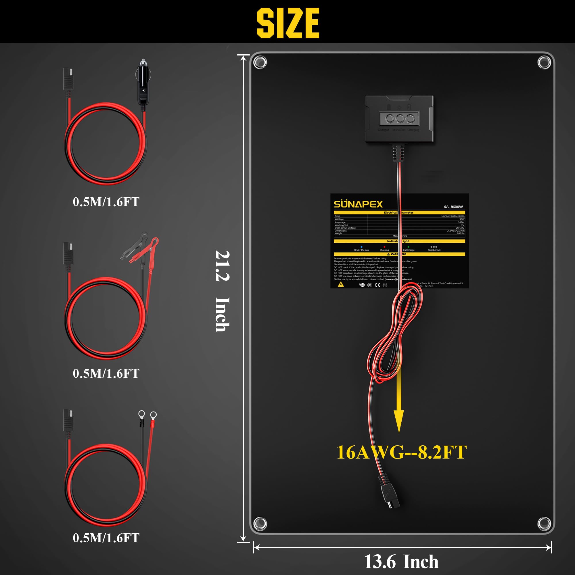 SUNAPEX size comparison with hand showing lightweight, portable convenience