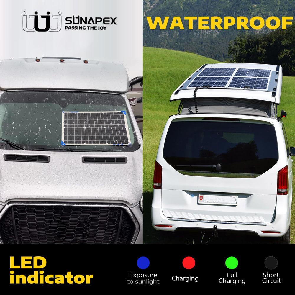 SUNAPEX weatherproof sealed panel detail protecting electronics in wet conditions