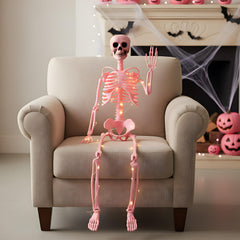Suncalla front view showing full pink skeleton and LED lights for standout decor