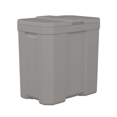 Suncast Commercial 28 gal front view showing compact storage and durable design