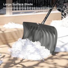 Suncast tight shot of D-grip handle for secure control and comfortable pushing