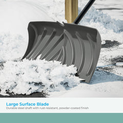 Suncast D-grip handle close-up providing ergonomic control and comfort