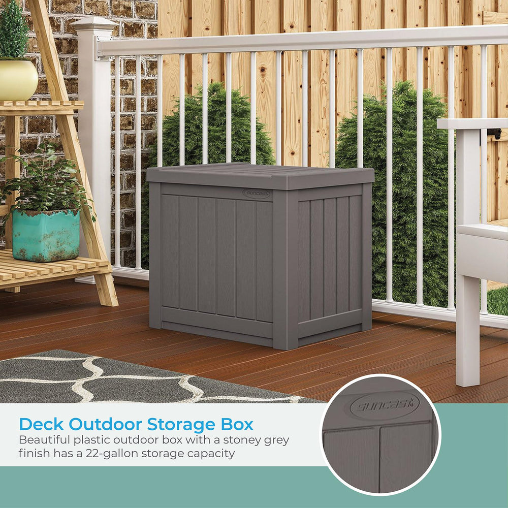 suncast open chest interior showing organized storage and easy packing