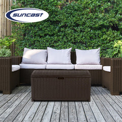 Suncast lid with padlock-ready feature showing added security benefit