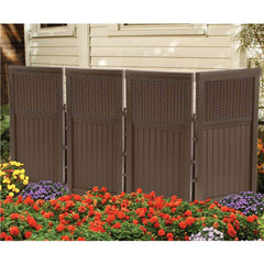 Suncast hinge detail showing steel reinforcement and easy panel connection benefit