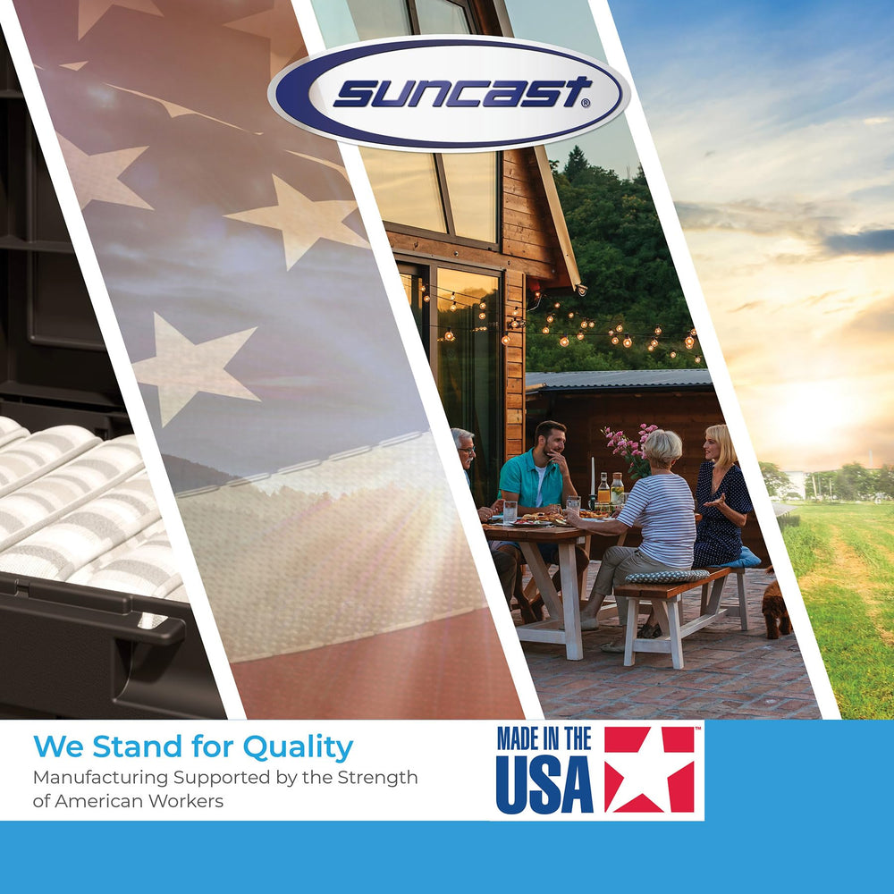 Suncast resin texture close-up showing durable weatherproof finish