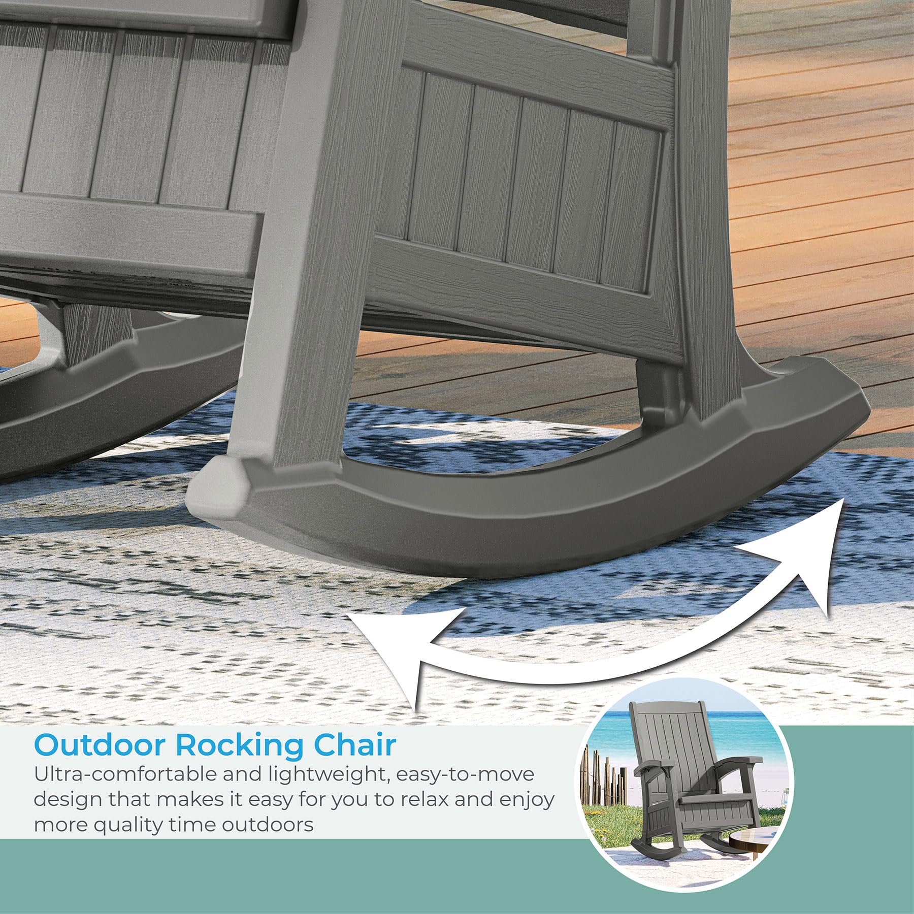 Suncast chair in patio setting illustrating coordinated outdoor style
