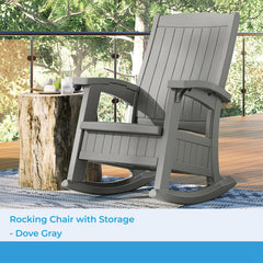 Suncast under-seat storage open with cushions for quick access
