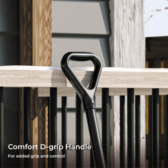 Suncast powder-coated steel shaft close-up resisting rust for long-lasting use
