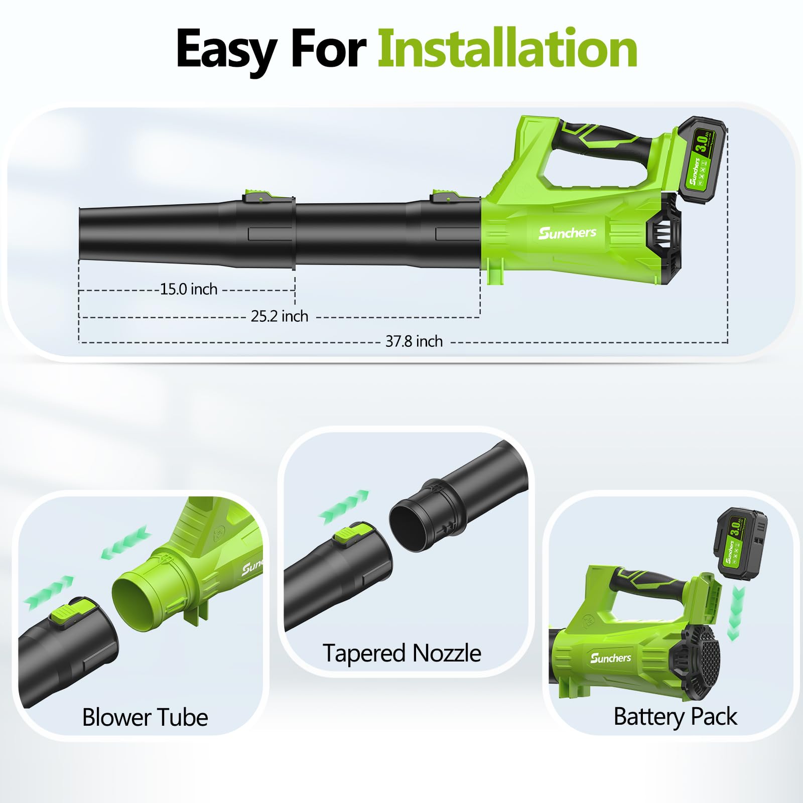 sunchers stored on a shelf for compact, easy storage benefit
