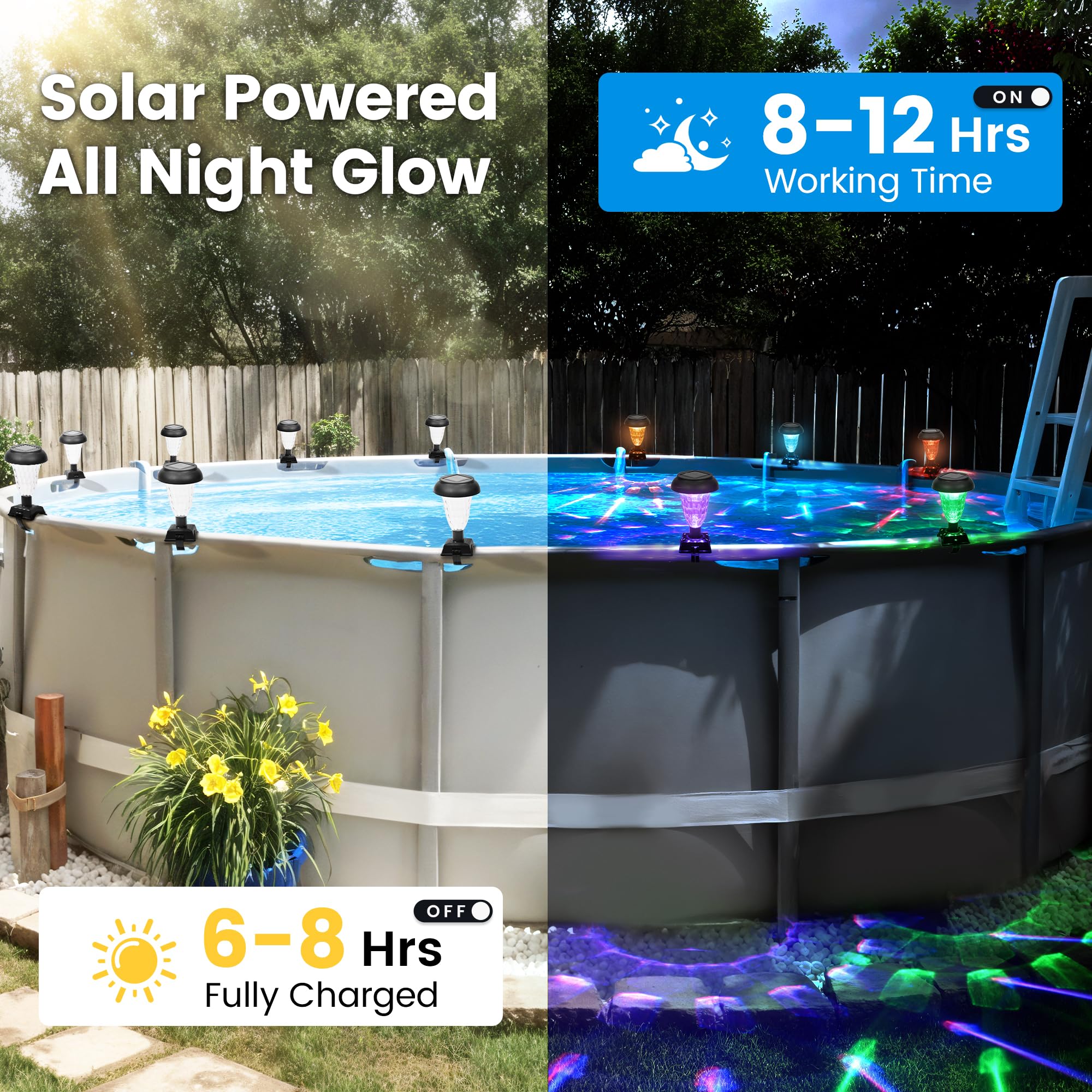 SUNCKET lights around pool party setting enhancing mood