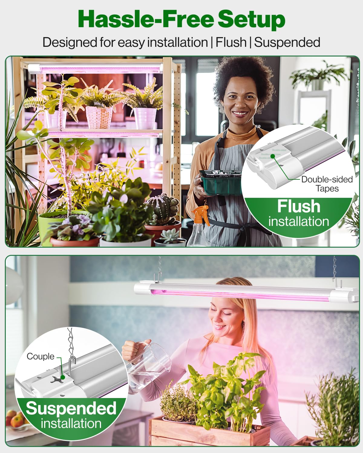 Sunco lit indoor herb bench illustrating uniform canopy coverage