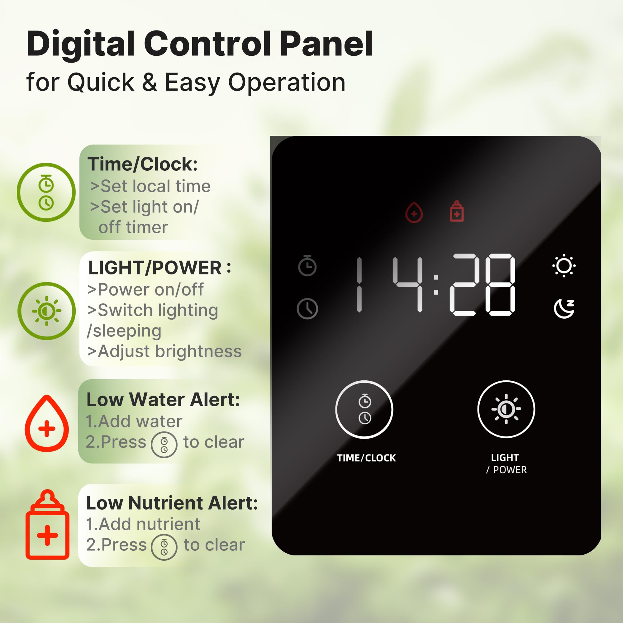 SUNCOZE closeup of LED panel highlighting full‑spectrum lighting benefits