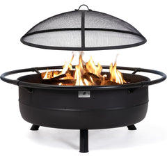 SUNCREAT front view of 42-inch fire pit showing design and capacity benefit