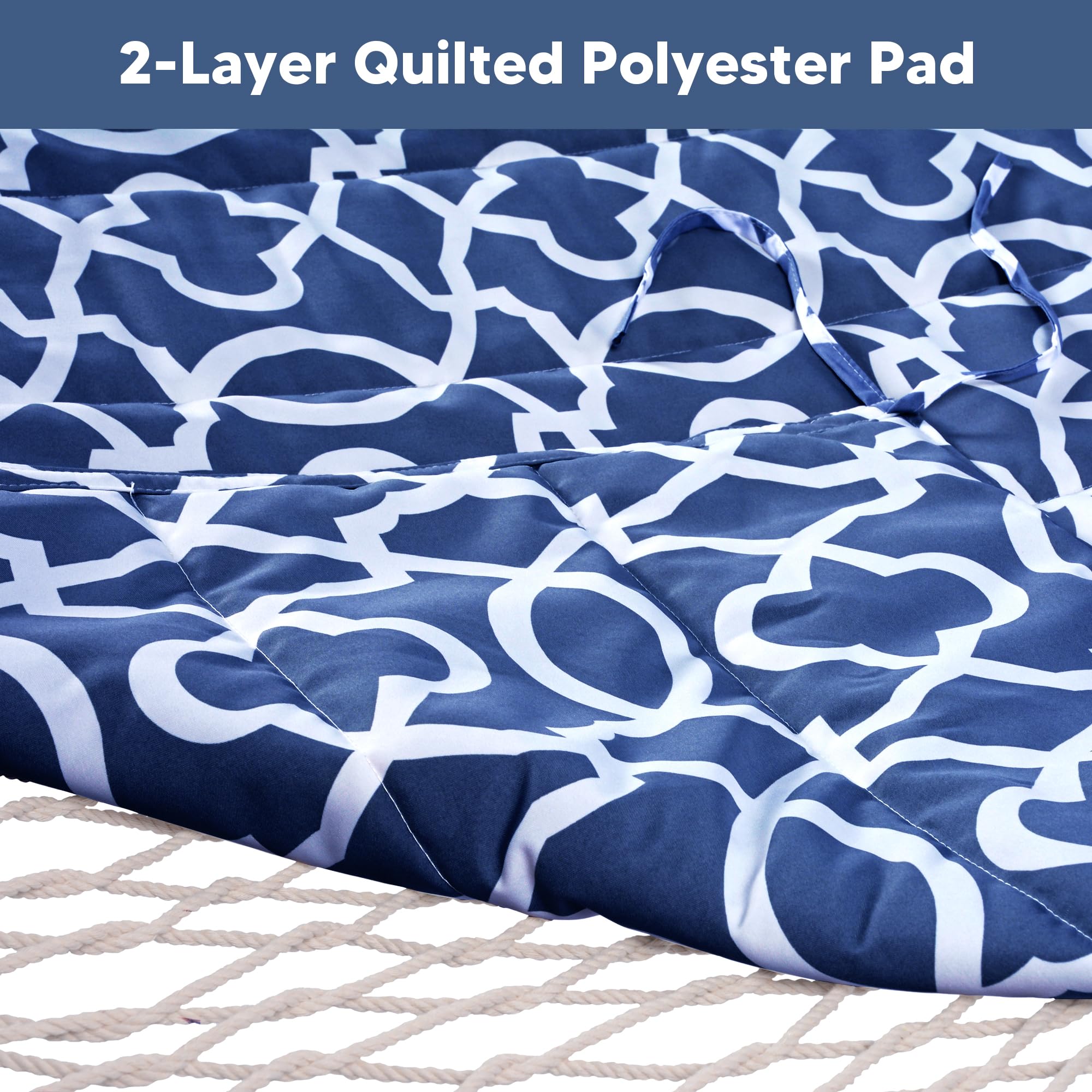 SUNCREAT detached soft pillow on hammock illustrating added neck support and cozy rest