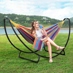 SUNCREAT close-up of rainbow poly-cotton fabric, highlights breathable comfort