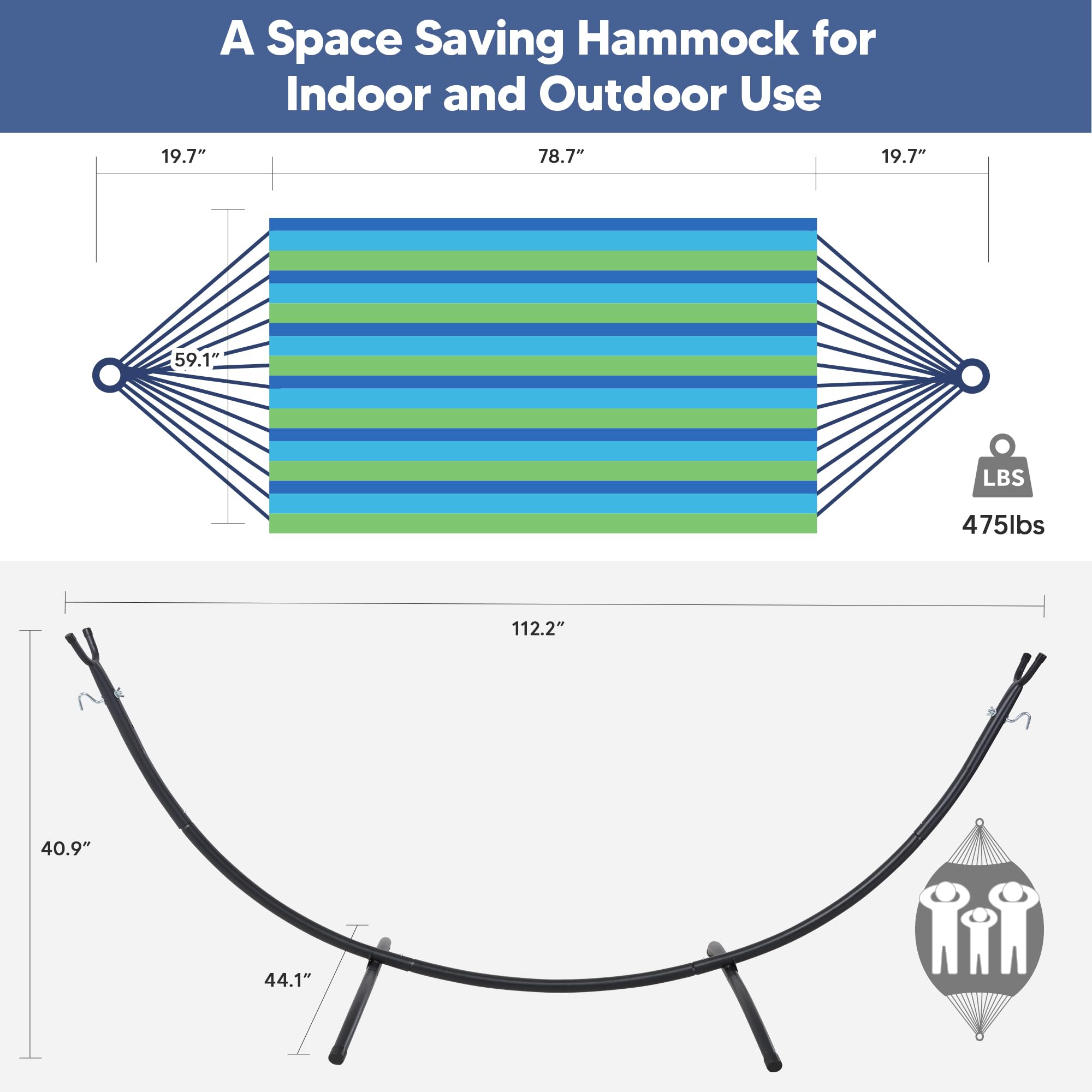 SUNCREAT disassembled hammock packed for transport showing portability advantage