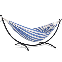 SUNCREAT front view blue and white stripes shows roomy comfort