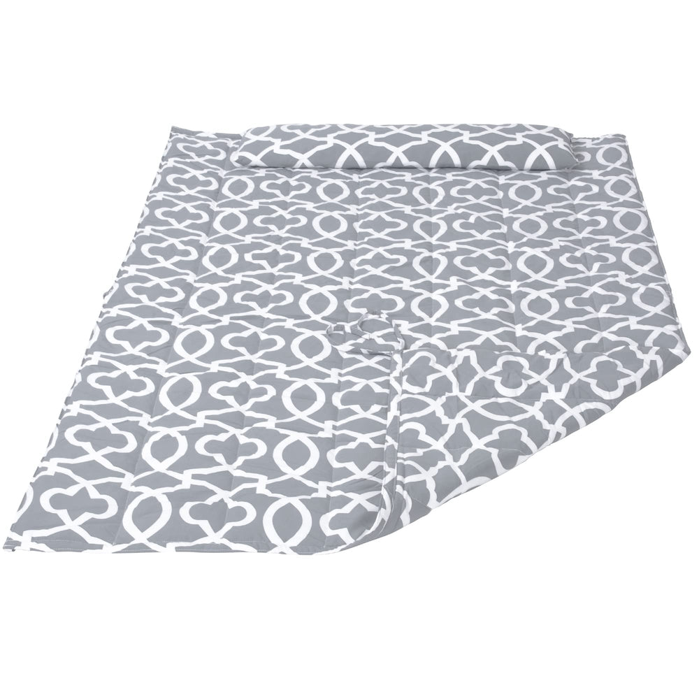 SUNCREAT front view of gray hammock pad showing full coverage and comfort
