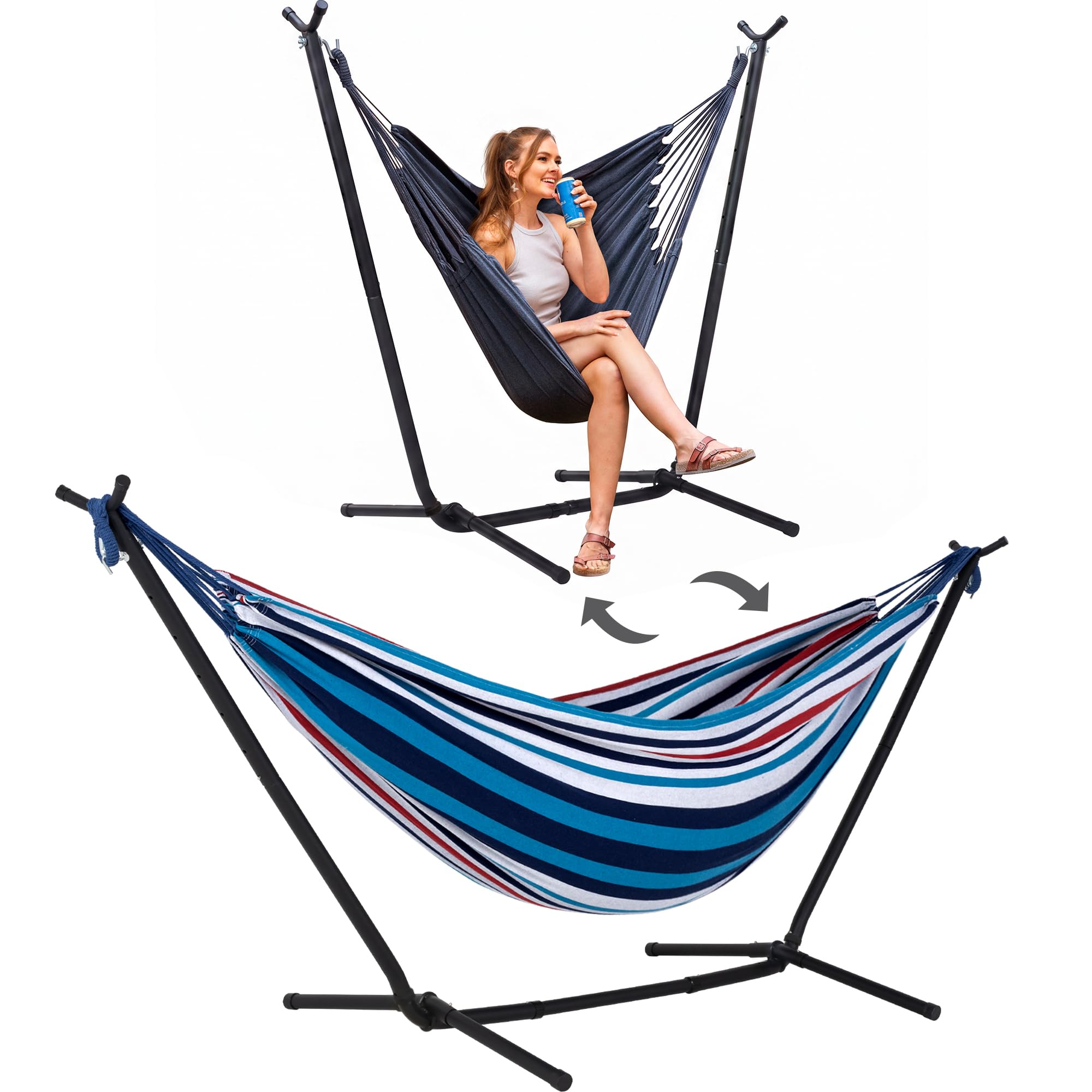 SUNCREAT sea blue front view with stand shows portable convenience