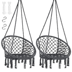 SUNCREAT front view of grey hammock chair showing full shape and comfort