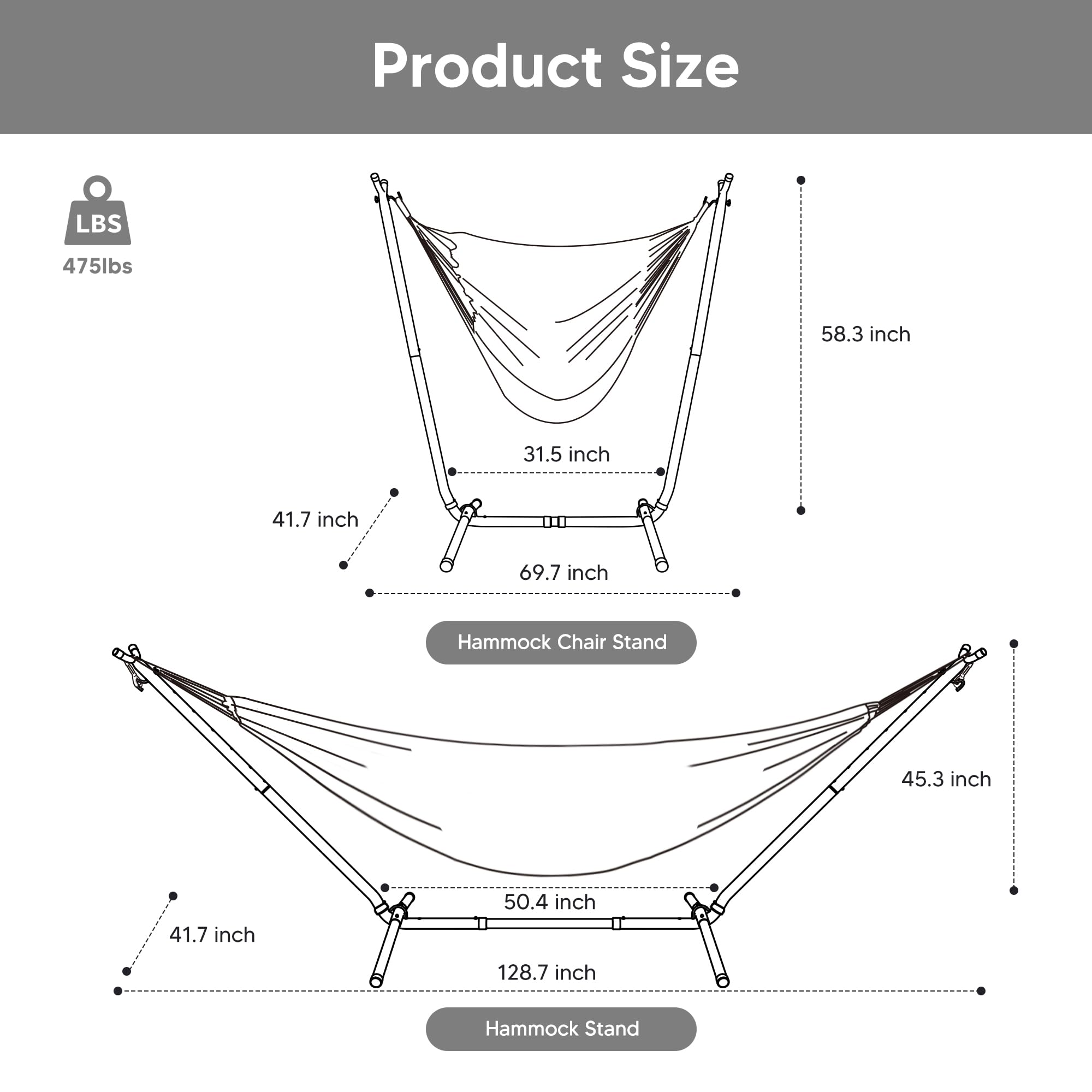 SUNCREAT hammock chair in use demonstrating roomy relaxation benefit