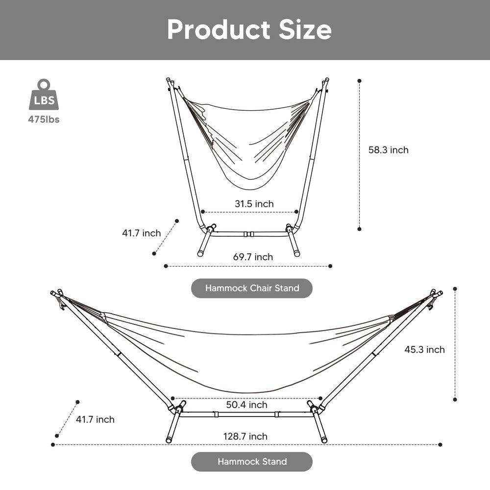 SUNCREAT hammock chair in use demonstrating roomy relaxation benefit