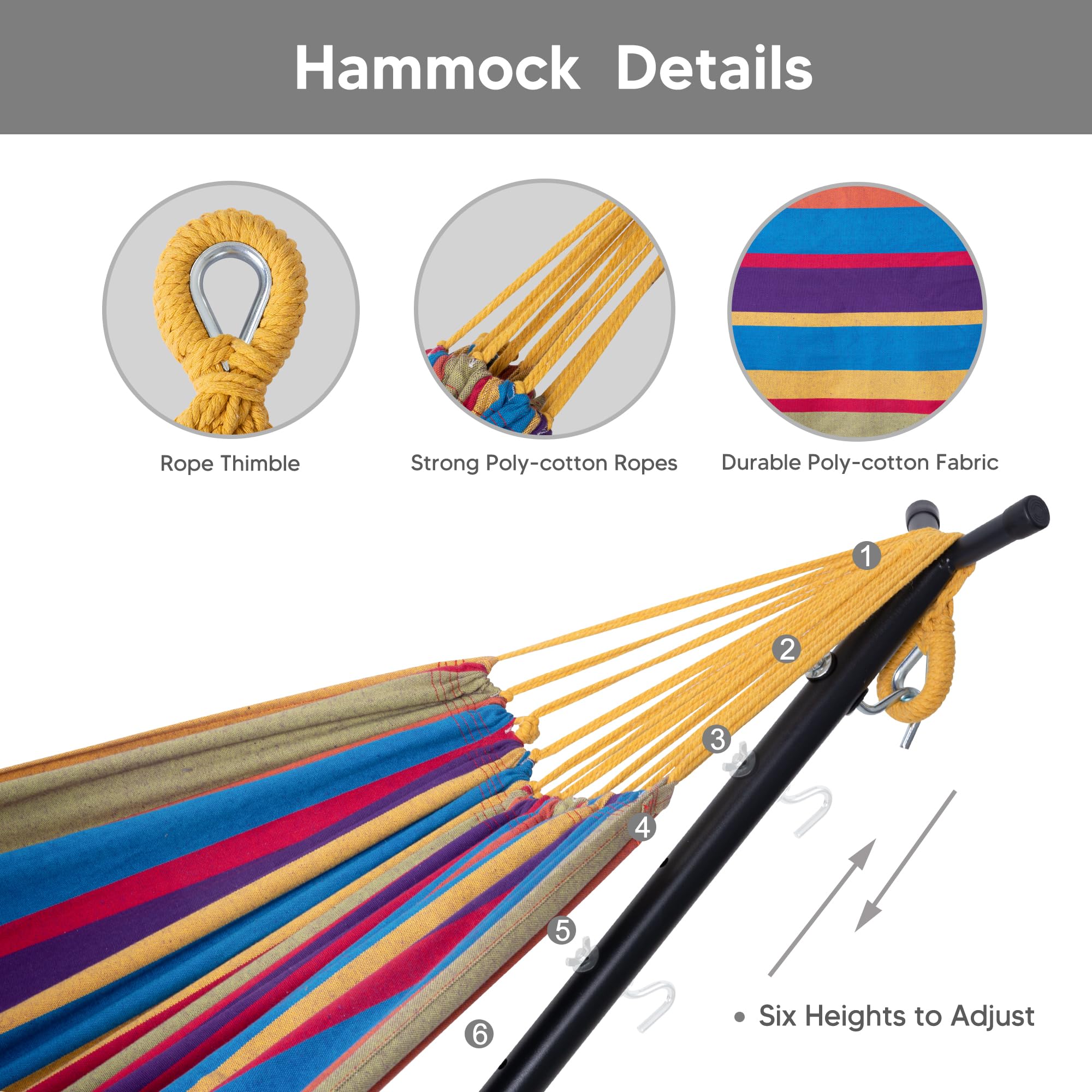 SUNCREAT hammock chair lifestyle scene of person reclining, highlighting oversized comfort