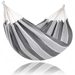 SUNCREAT front view of hammock showing roomy bed and colors, comfortable lounging