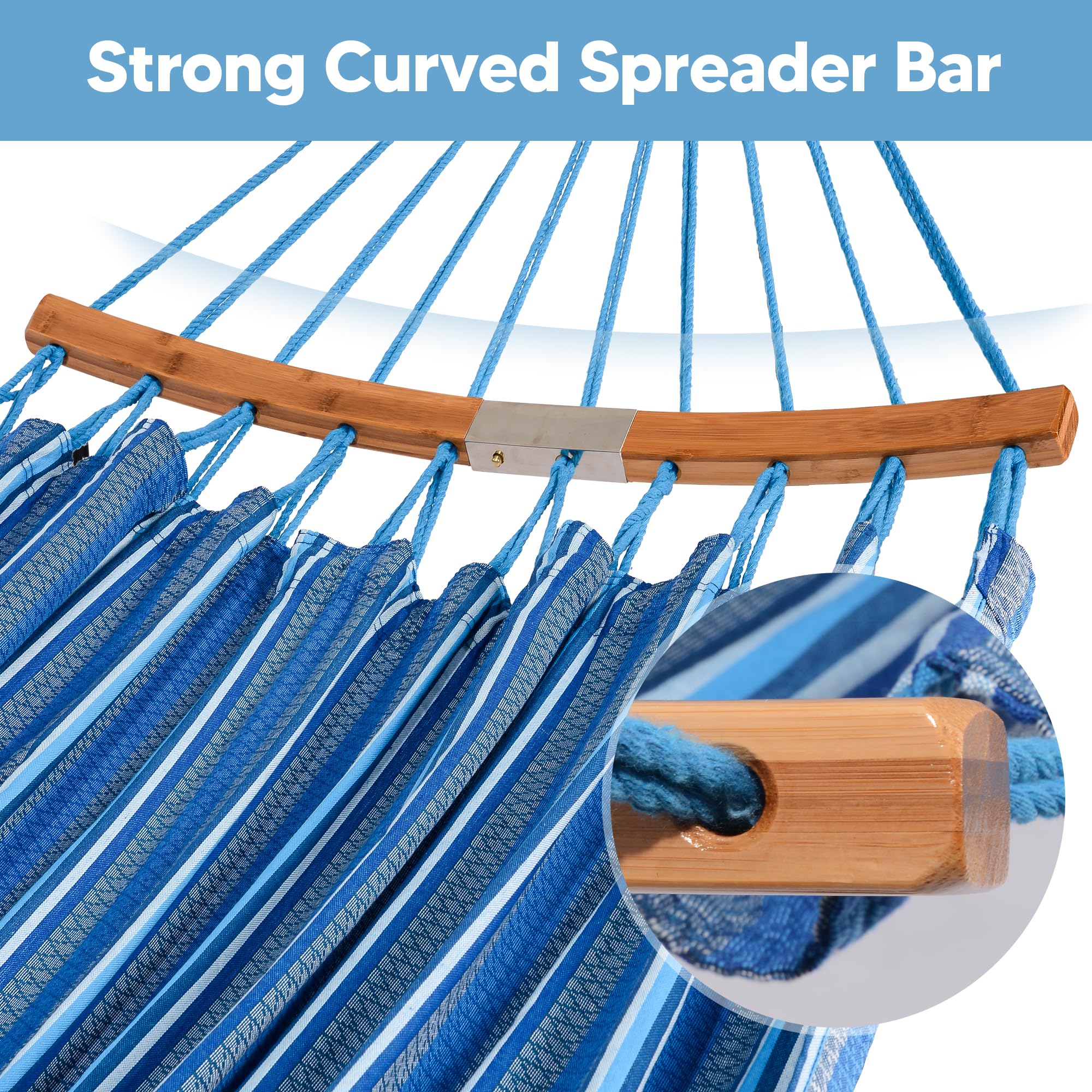 SUNCREAT handwoven suspension ropes triangle pattern showing reinforced strength