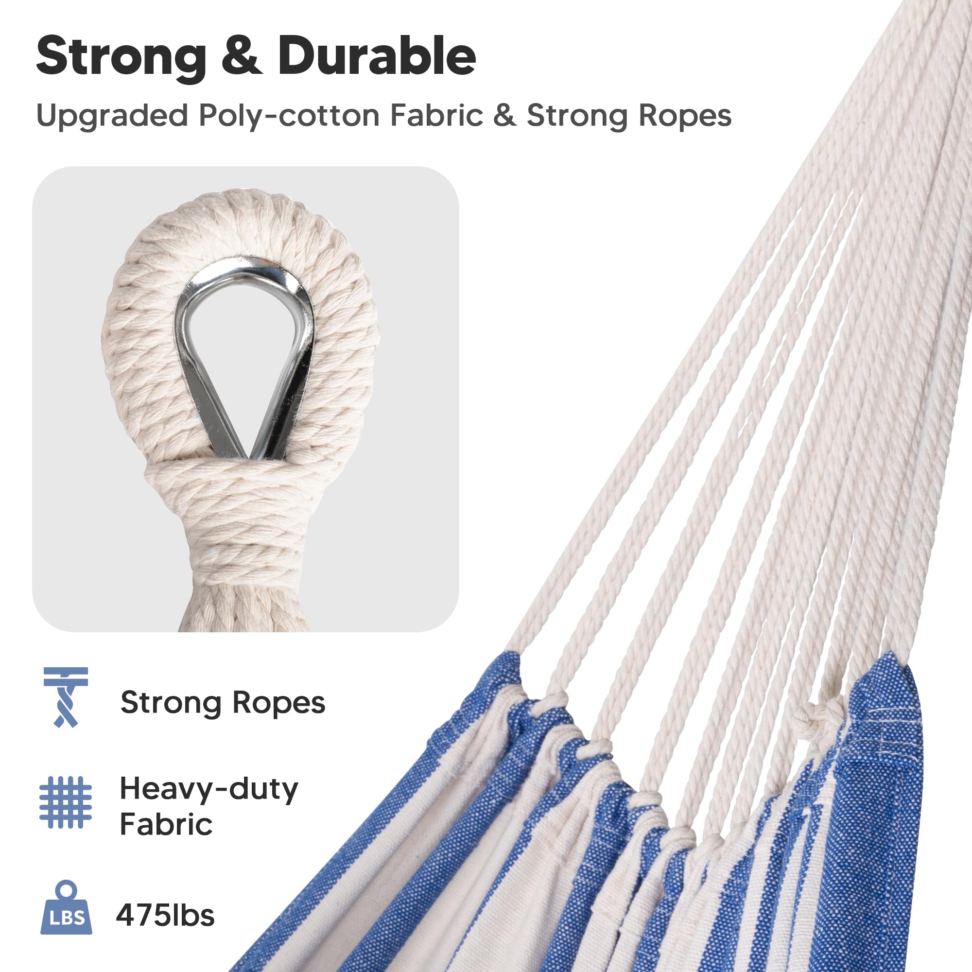 SUNCREAT tree straps and S-hooks included for quick secure hanging