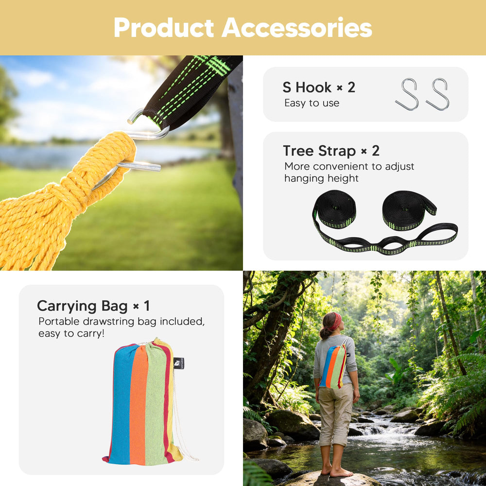 SUNCREAT hammock folded in drawstring bag for portable travel and easy storage