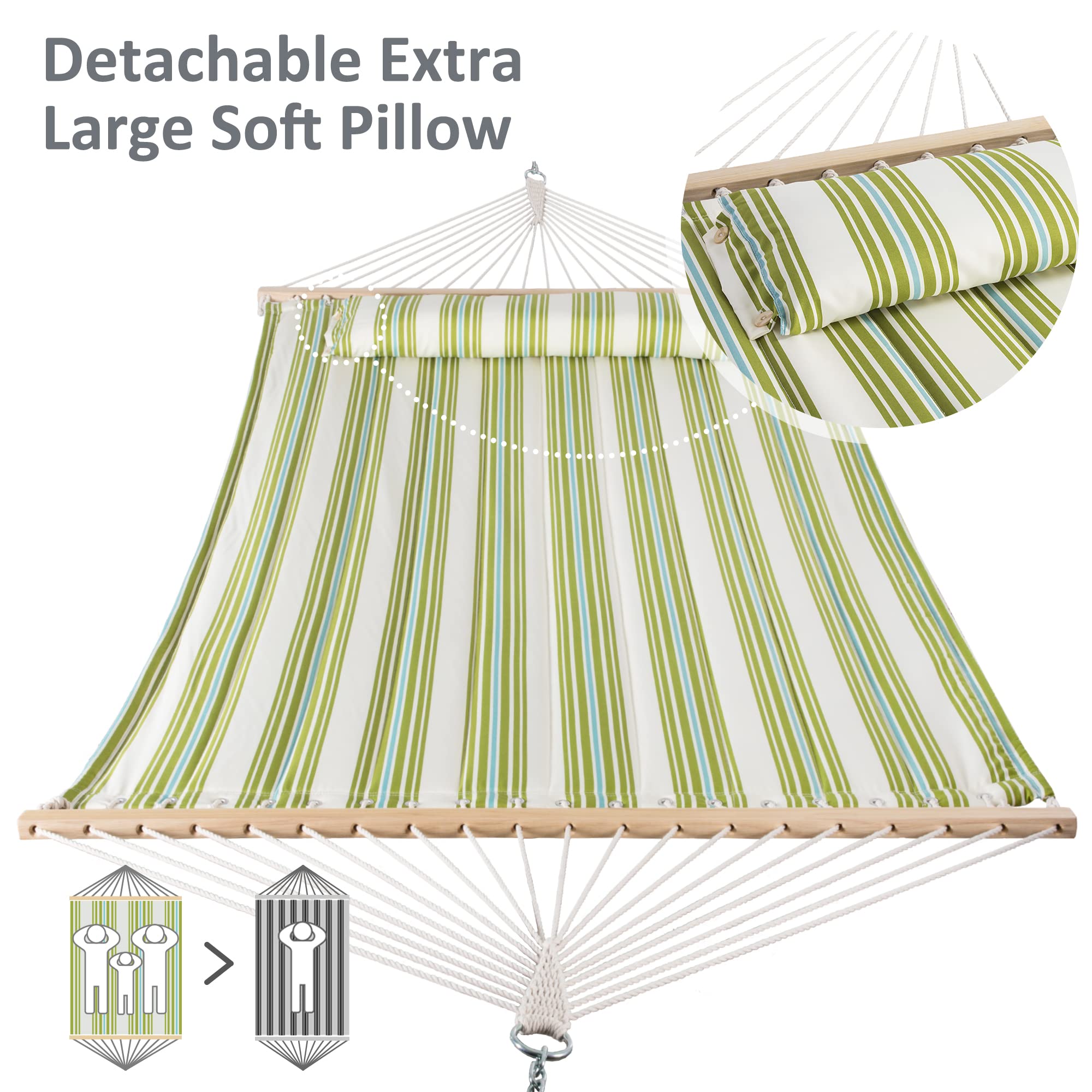 SUNCREAT hand-woven thicker ropes and steel ring for secure hang