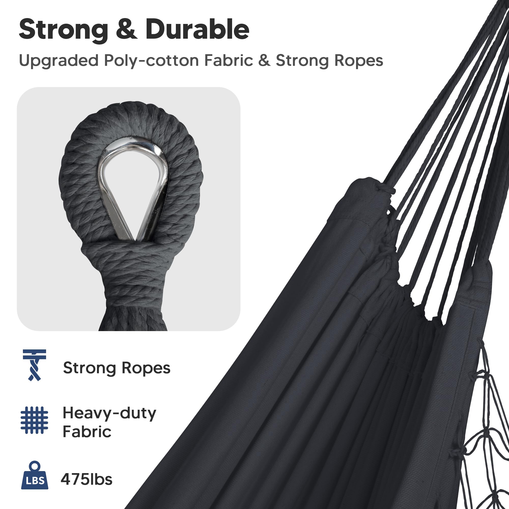 SUNCREAT hanging kit with tree straps and S-hooks packed in drawstring bag for portability