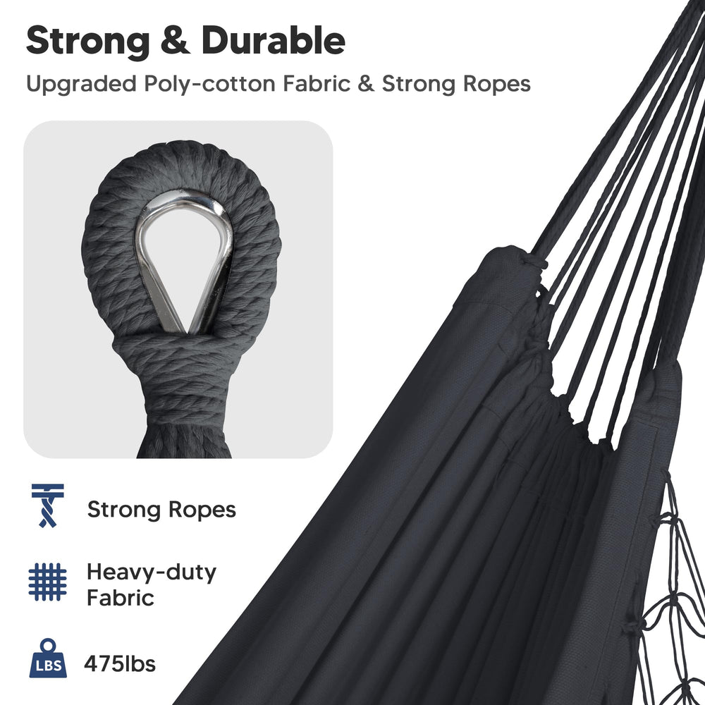 SUNCREAT hanging kit with tree straps and S-hooks packed in drawstring bag for portability