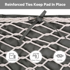 SUNCREAT hammock pad in use with two people demonstrating roomy comfort and support